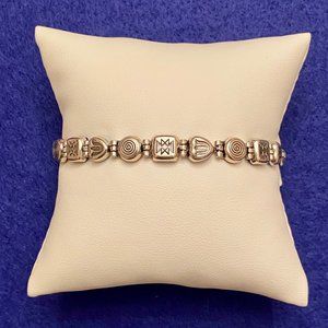 Carolyn Pollack SS Symbols & Multi-Colored Gems Reversible Bracelet, 6.75"